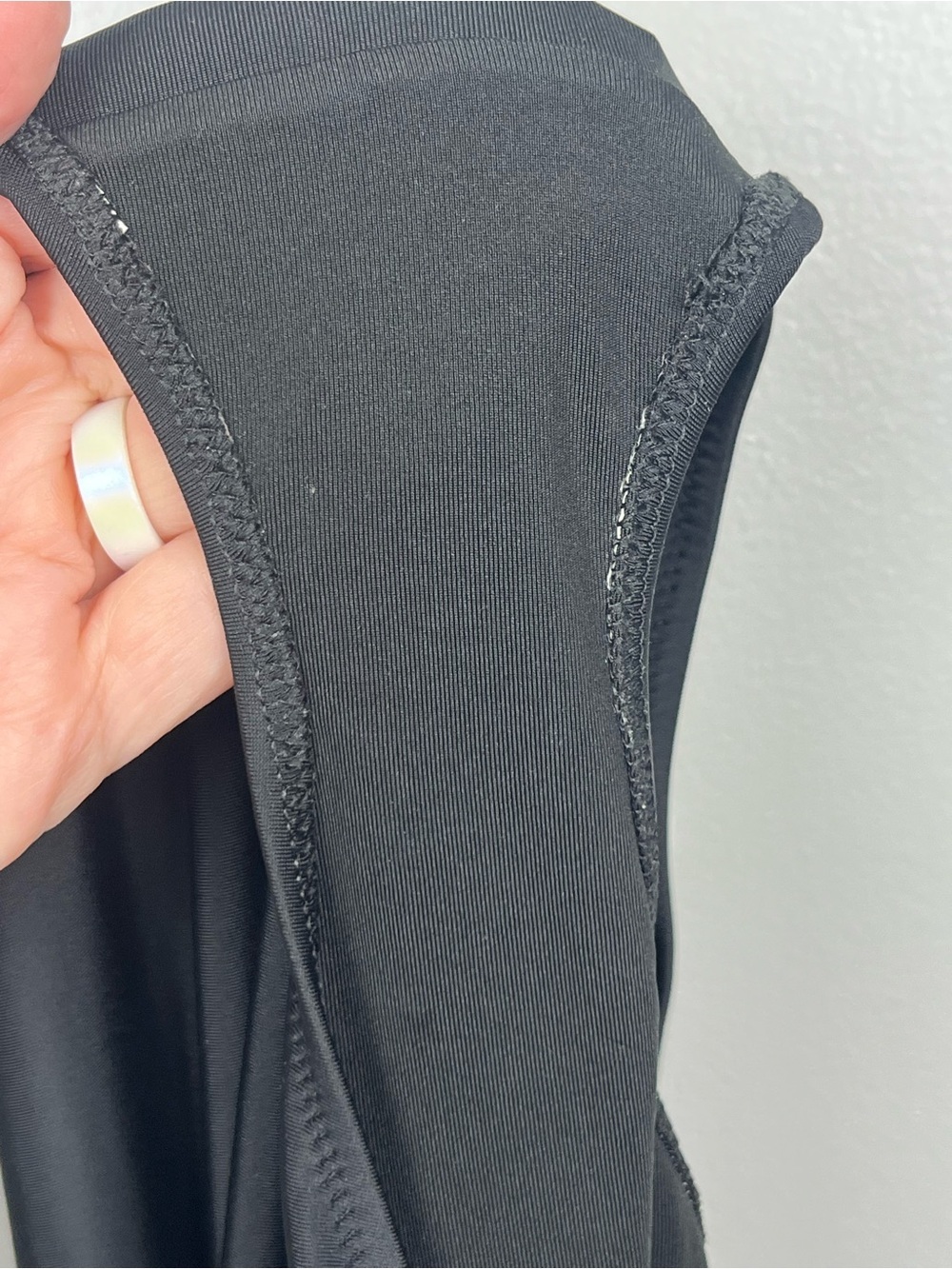 Aerie black asymmetric one shoulder cut out side tie 1 pc. swimsuit, XL Long. - Picture 4 of 8
